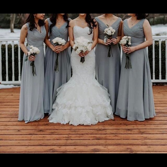 Silvery Grey Bridesmaid Dress - Picture 4 of 4